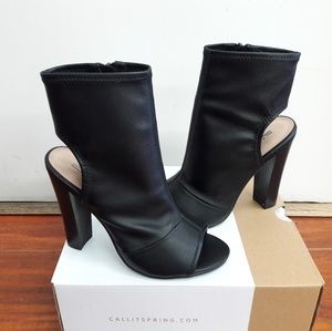 Call it spring peep toe booties